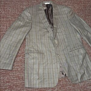 Samuelsohn wool blazer men’s glen plaid neutral sports coat plaid jacket 44L